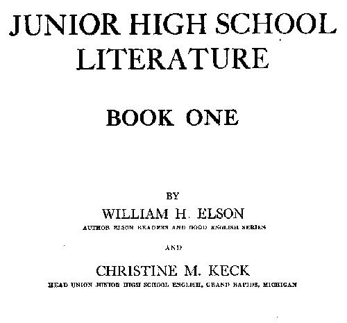 Junior High School Literature, Book 1